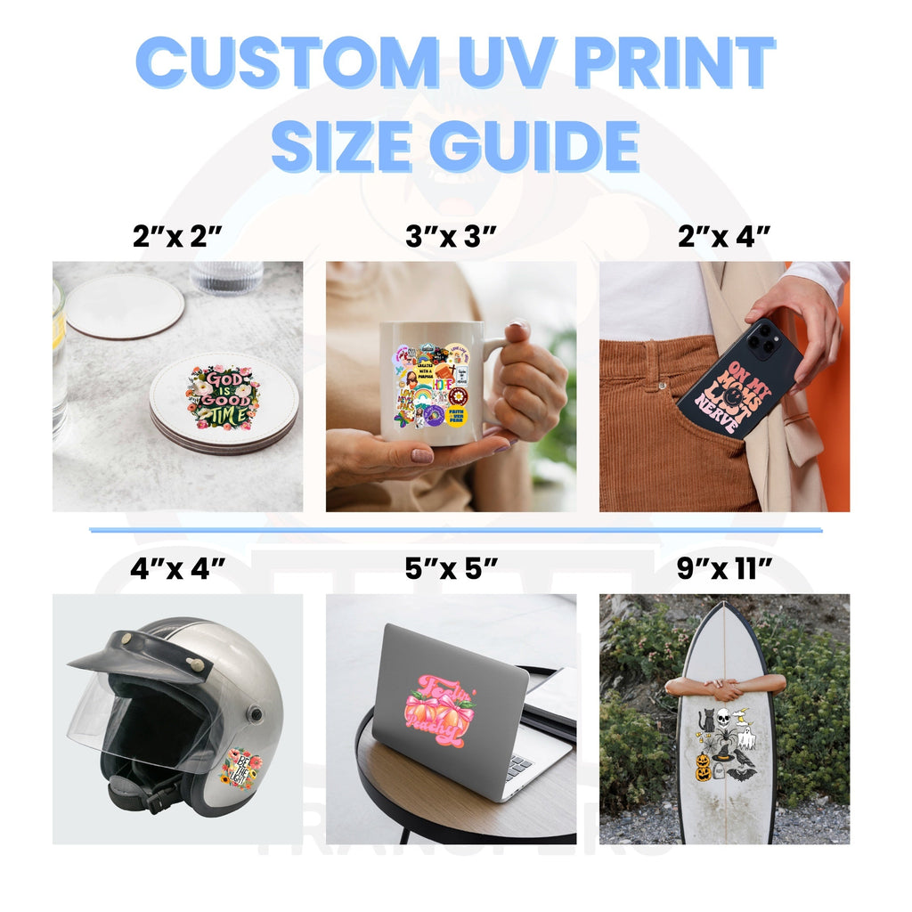 Custom UV DTF Transfer By Size