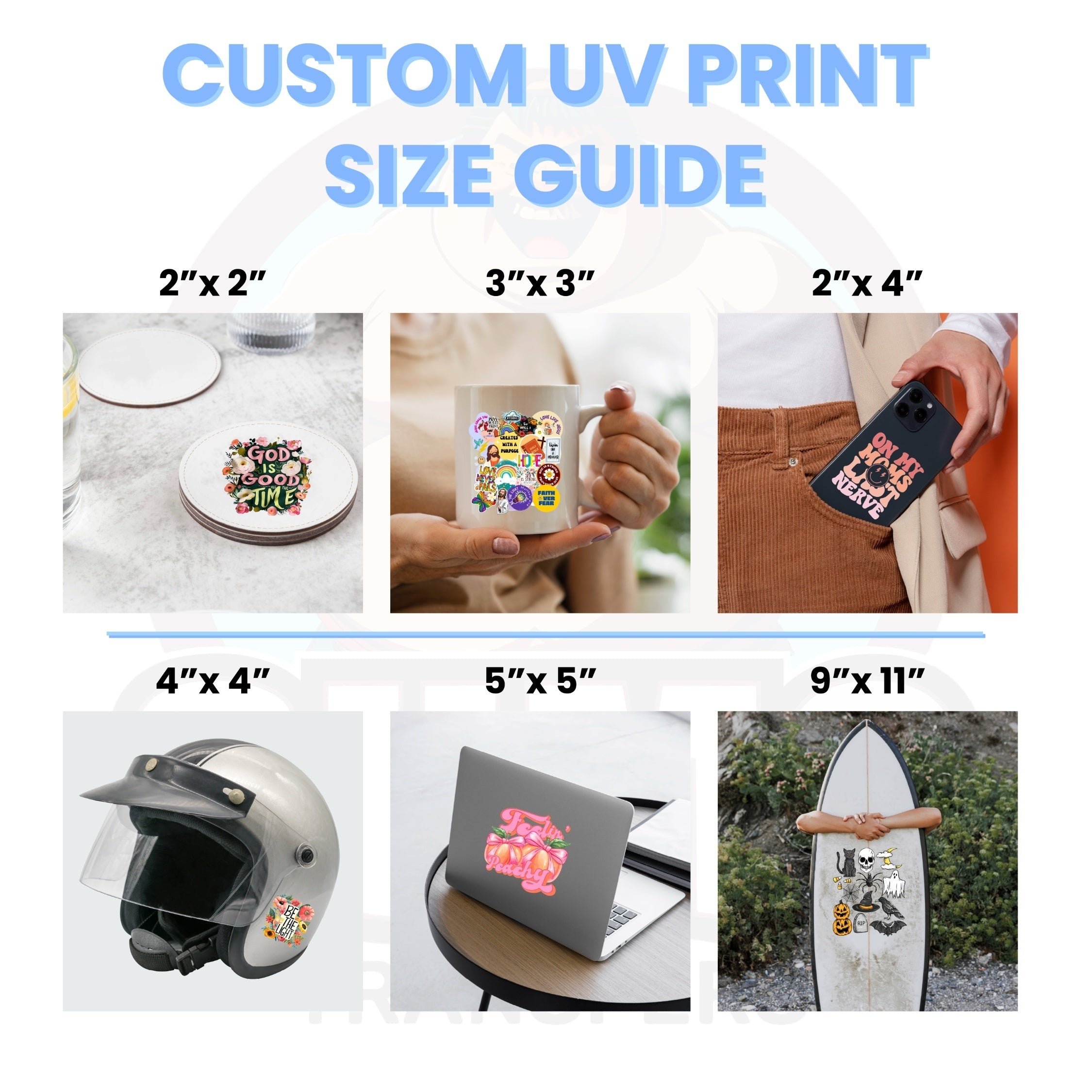 Custom UV DTF Transfer By Size