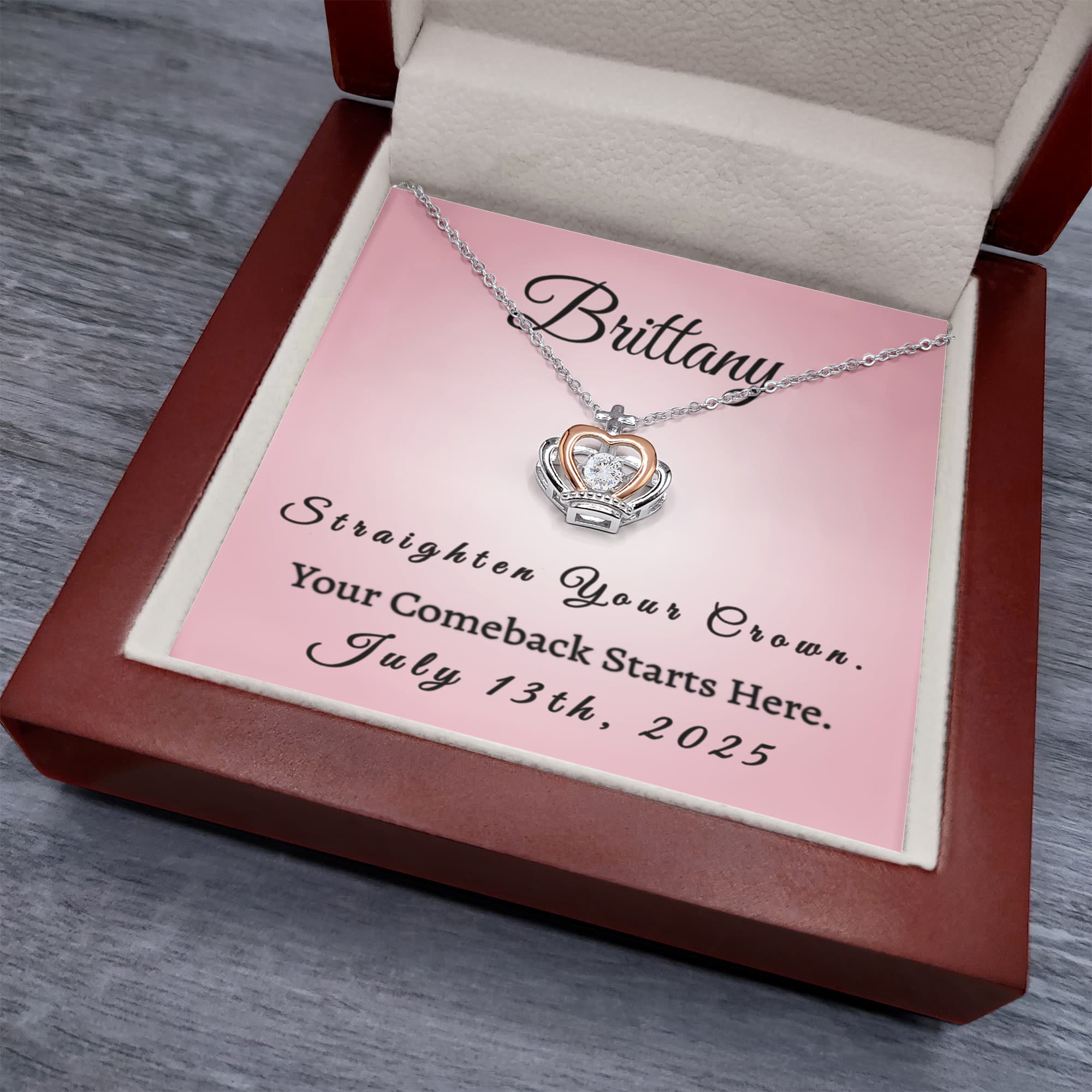 Custom Recovery Crown Necklace | Inspiring Sobriety |  Straighten Your Crown, Your Comeback Starts Here